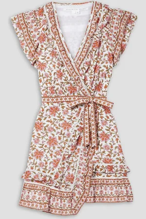 VERONICA BEARD Mikhail printed cotton-voile mini wrap dress