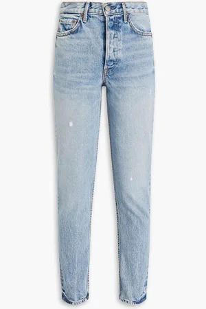 GRLFRND Janise faded mid-rise slim-leg jeans - Blue