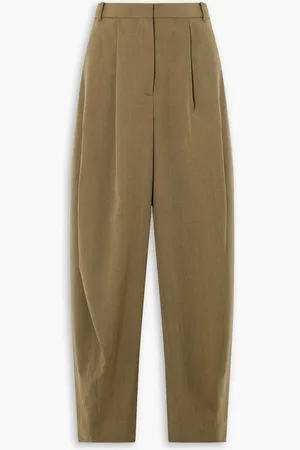 tibi Simon pleated wool-twill pants - Green