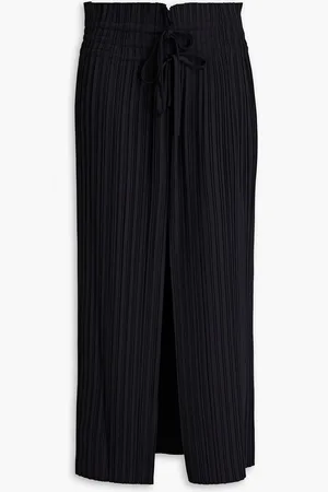 A.L.C. Stella plissé-woven midi skirt