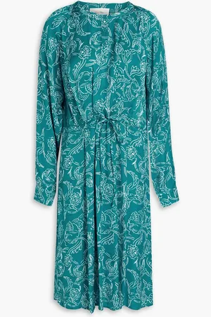 American Vintage Gitaka printed floral-jacquard dress - Blue