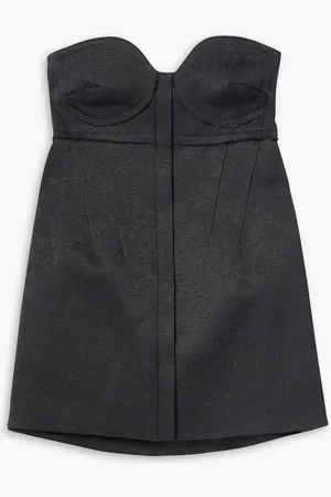 Proenza Schouler Strapless cotton and wool-blend twill tunic - Blue