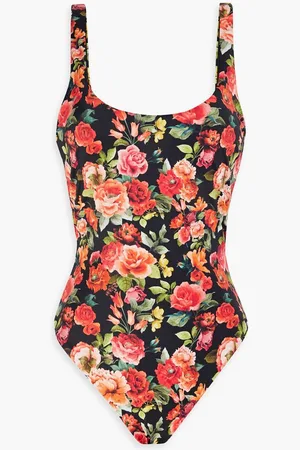 ONIA Rachel floral-print swimsuit - Orange