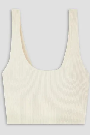 Chloé Cropped ribbed wool tank - White