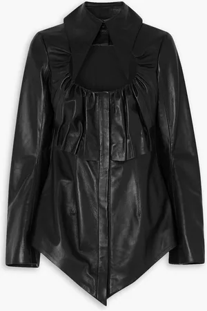 16Arlington Hoguti gathered leather shirt
