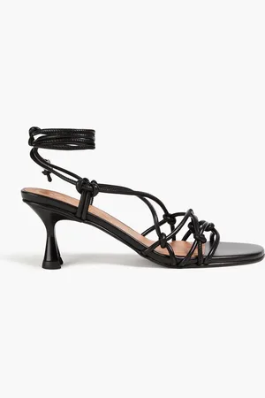 Ganni Crystal-embellished faux leather sandals