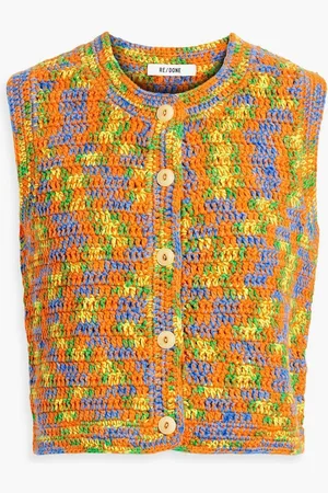 RE/DONE 90s marled crochet-knit cotton vest