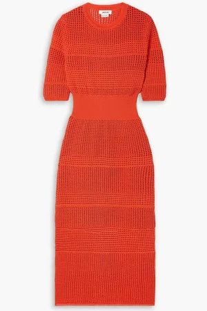 Jason Wu Crocheted cotton-blend midi dress - Red
