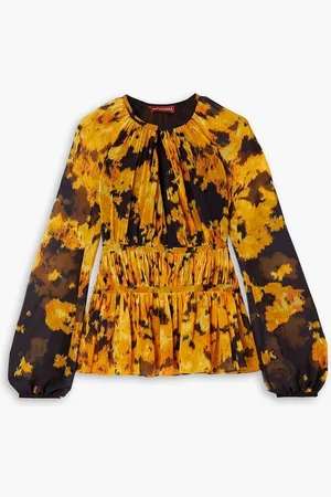 Altuzarra Therese printed plissé-georgette blouse