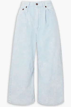 R13 Cropped high-rise wide-leg jeans - Blue