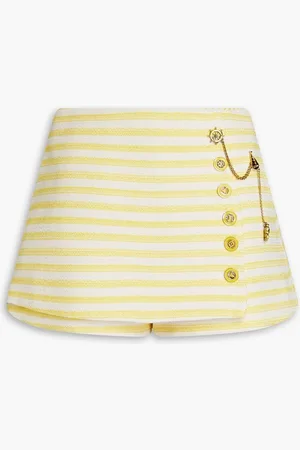 ZIMMERMANN Skirt-effect striped cotton-blend shorts