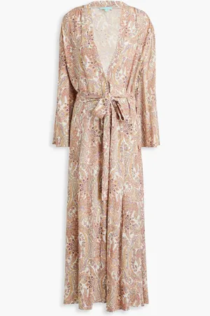 Melissa Odabash Marianna paisley-print voile kaftan - Orange