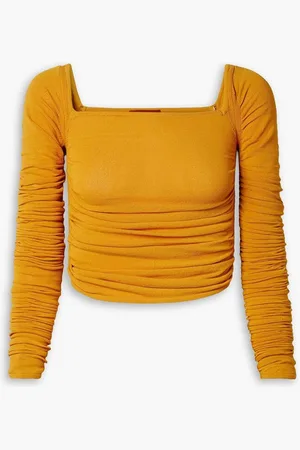 Altuzarra Asgard ruched stretch-jersey top - Yellow