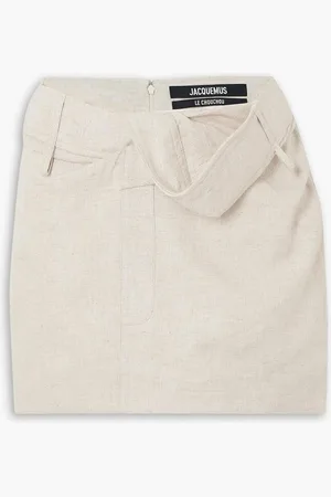 Jacquemus Bahia draped woven mini skirt - Neutral