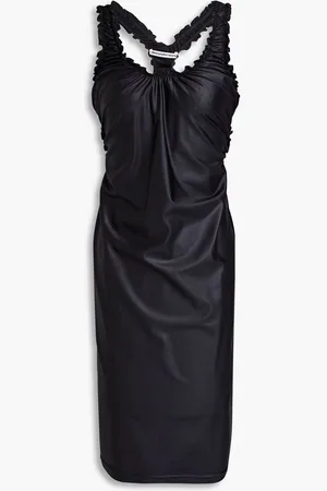 Alexander Wang Gathered cutout satin-jersey dress