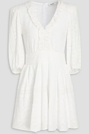 Sandro Embroidered cotton mini dress
