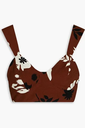 RACIL Nandi floral-print crepe de chine bra top