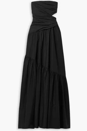 A.L.C. Lark strapless gathered cotton-poplin maxi dress