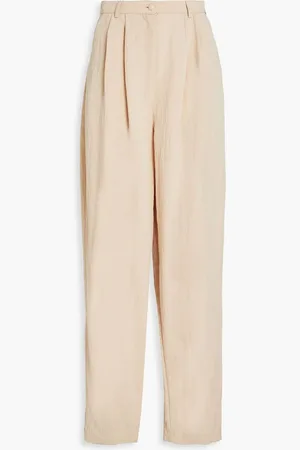 Emporio Armani Lyocell-blend wide-leg pants - Neutral
