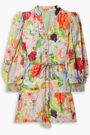 ALICE+OLIVIA Alice Olivia - Antonette belted floral-print satin mini dress