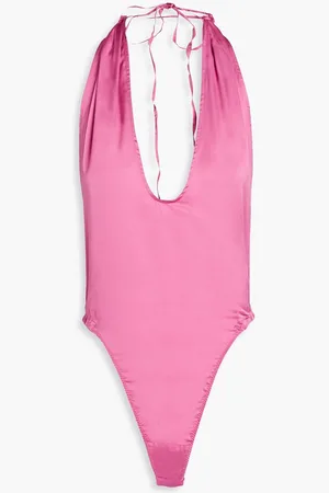 Jacquemus Mentalo stretch-satin halterneck bodysuit