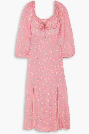 RIXO London Olimani tie-detailed floral-print crepe de chine midi dress