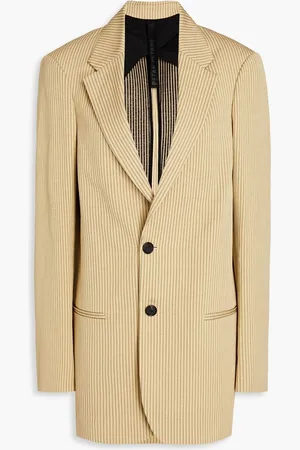 PETAR PETROV Striped cotton-blend jacquard blazer - Neutral