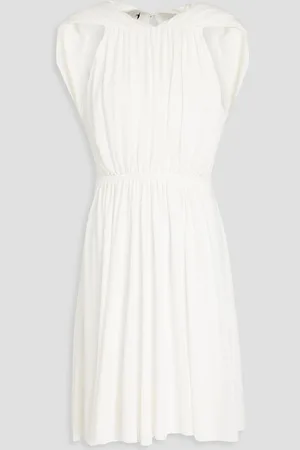 Another Tomorrow Gathered cutout jersey mini dress - White