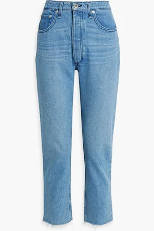 RAG&BONE Nina cropped high-rise straight-leg jeans - Blue