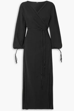 Caravana Cahkiy belted wrap-effect cotton-gauze maxi dress