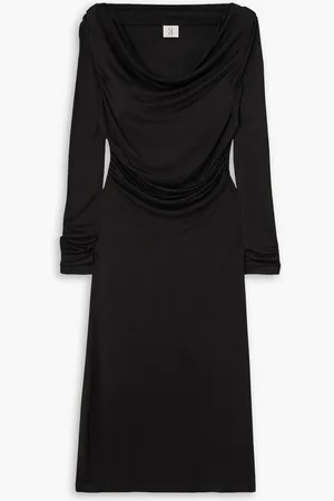 Ninety Percent Inver draped stretch-Micro Modal midi dress