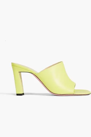 Wandler Anne neon leather mules - Green
