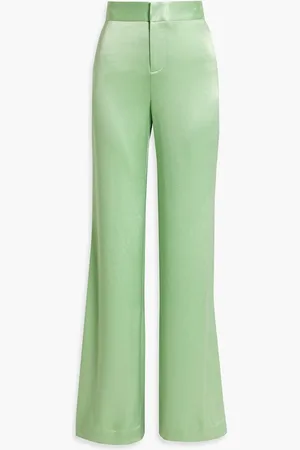 ALICE+OLIVIA Alice Olivia - Deanna satin-crepe bootcut pants - Green