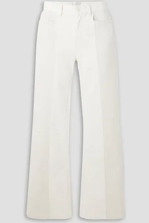 Wandler Daisy two-tone high-rise flared jeans - White