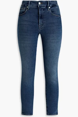 GOOD AMERICAN Cropped high-rise skinny jeans - Blue