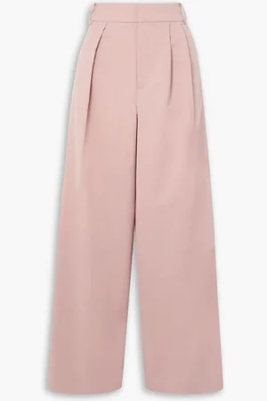 tibi Stella wool-blend wide-leg pants - Pink