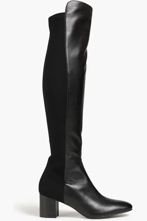 Stuart Weitzman Gillian microstretch and leather over-the-knee boots