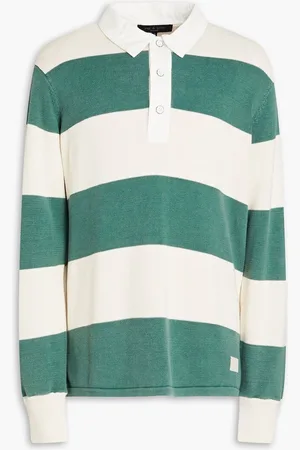 RAG&BONE Eton striped cotton-blend polo shirt