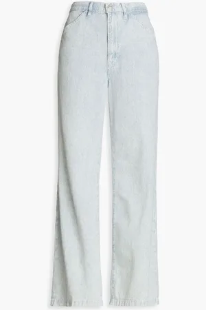 Frame Le Baggy Palazzo striped high-rise wide-leg jeans - Blue