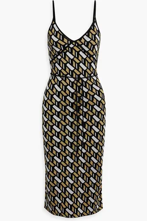 Derek Lam Prairie metallic jacquard-knit midi dress