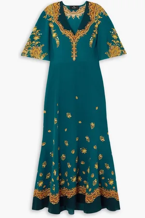 Etro Paisley-print silk crepe de chine maxi dress - Blue