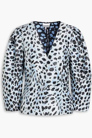 Ganni Jacquard blouse - Blue
