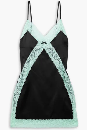 Alexander Wang Embellished lace-trimmed silk-satin chemise