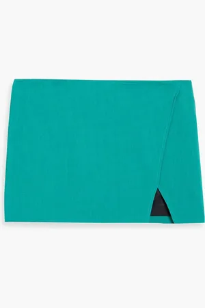 A.L.C. Rylee wrap-effect twill mini skirt - Green