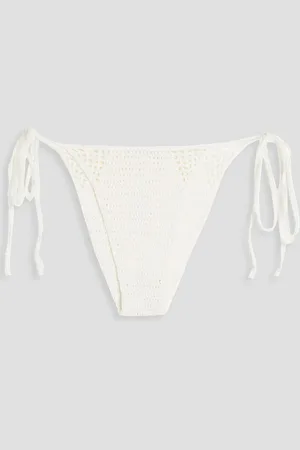 Cult Gaia Bellona crocheted cotton bikini bottoms - White
