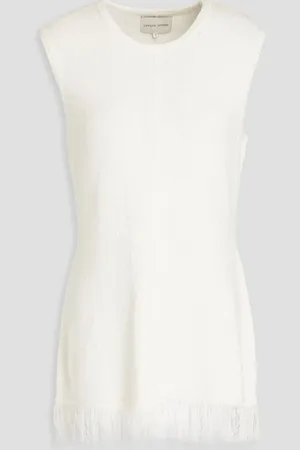 Loulou Studio Soria fringed knitted top - White