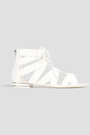 Casadei Hanoi woven faux leather sandals