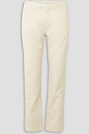 FORTELA Embroidered mid-rise straight-leg jeans - White