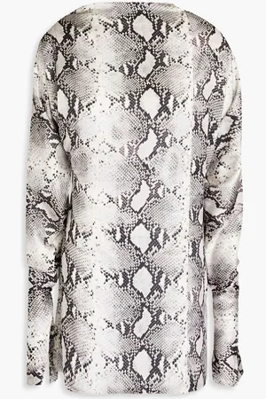 16Arlington Flora open-back snake-print satin mini dress - Gray