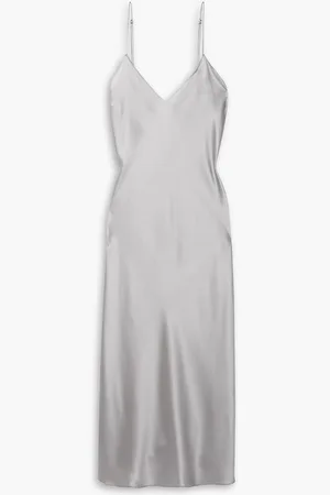 NILI LOTAN Cami silk-satin midi dress - Gray